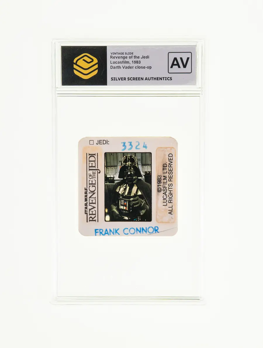 Authenticated vintage Revenge of the Jedi production slide featuring Darth Vader